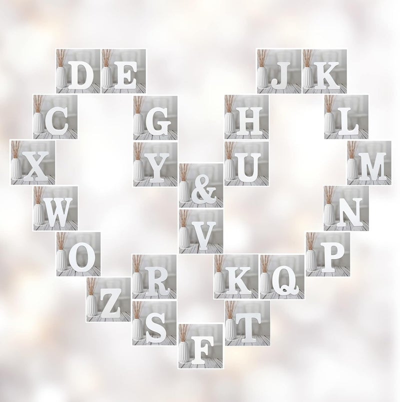 AOCEAN 4 Inch White Wood Letters Unfinished Wood Letter for Wall Decor Decorative Standing Letters Slices Sign Board Decoration for Craft Home Party Projects (C) - Image 5